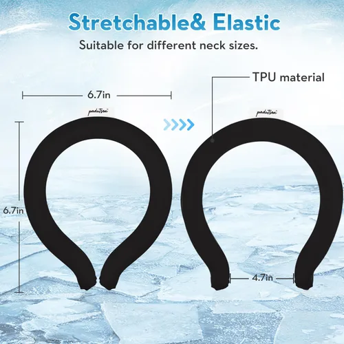 Miniatura 4 de 2 tubos de enfriamiento de cuello, enfriadores de hielo reutilizables para el cuerpo, enfriadores de cuello para clima caliente (negro)