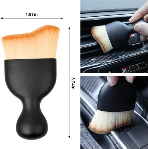 Miniatura 2 de BELOMI Cepillo de detalles para automóvil, cepillo para quitar el polvo interior del automóvil, herramienta de limpieza de cerdas suaves