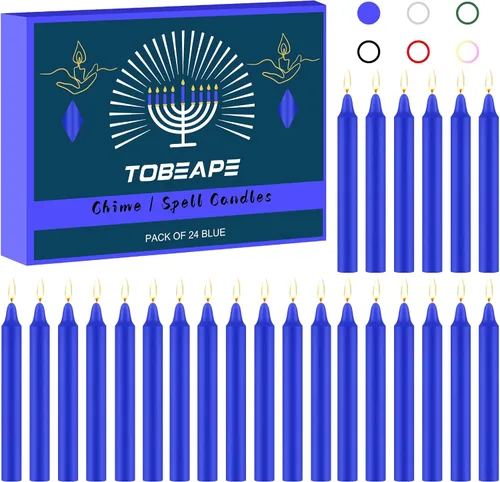 Miniatura 19 de Tobeape Paquete de 24 velas de hechizos de colores surtidos, mini velas cónicas de bruja mágica de 4 pulgadas a granel para rituales/brujería/altar