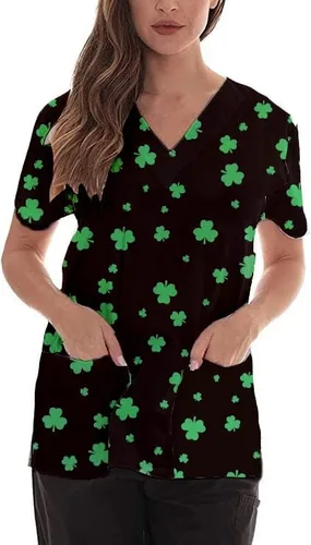 Día de San Patricio para mujer, diseño de trébol verde impreso, para vacaciones, regalos de la suerte de San Patricio