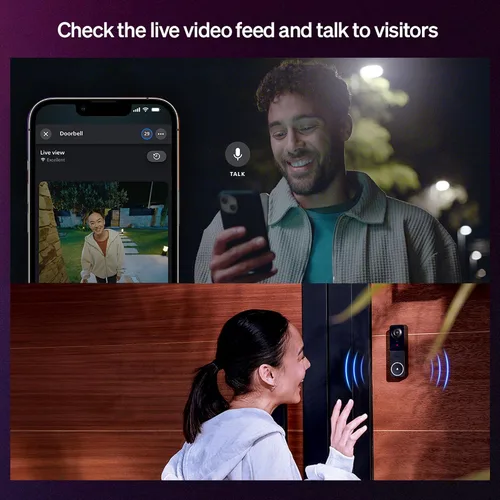 Miniatura 7 de Timbre de video Philips Hue Secure con cable, resolución 2K, vista de ángulo amplio, notificaciones, integración con luces Hue, audio bidireccional