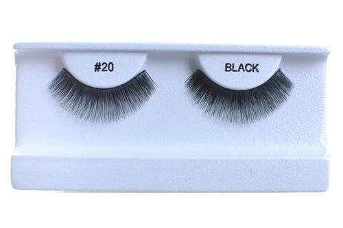 Miniatura 29 de 10 pares de pestañas postizas 100% cabello humano negro natural #99 negro (Black-99)