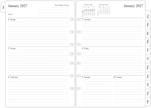 Miniatura 11 de newestor Recambio de planificador semanal y mensual 2026-2027, 3-3/4 x 6-3/4 pulgadas, julio 2026 a junio 2027, personal/compacto/tamaño 3