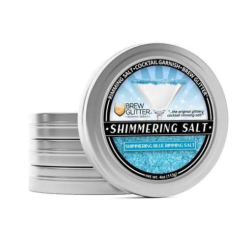 Miniatura 6 de Brew Glitter - Sal con Brillo Azul para Bordes (113g, 1x Barra de Lata) Aderezo para Cócteles y Bebidas