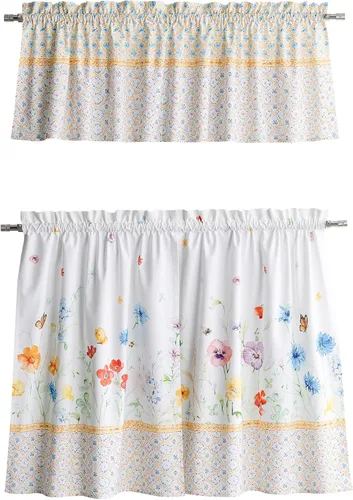 Miniatura 26 de Maison d' Hermine Juego de cortinas de cocina para ventanas, juego de cortinas de cocina 100% algodón, cenefas para el hogar [2 niveles