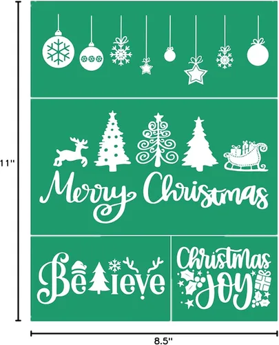 Miniatura 7 de JAJADO JAAJDO - Plantillas de pantalla de seda para árbol de Navidad, adornos de campanas de Navidad, plantillas de serigrafía para decoraciones