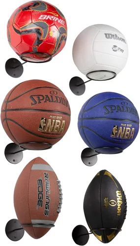 Miniatura 8 de Wallniture Palla Ball - Juego de 2 estantes de almacenamiento para montar en la pared, para pelotas de fútbol, voleibol, fútbol y baloncesto