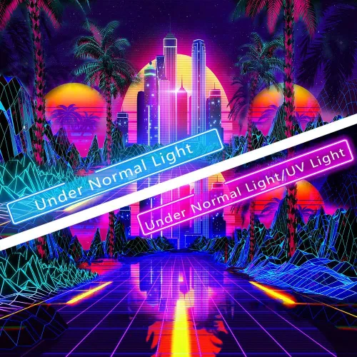 Miniatura 3 de TPMDFC Tapiz punk urbano con luz negra, reactivo a los rayos UV, decoración futurista japonesa de ciudad futurista, tamaño pequeño, 40 pulgadas, 30