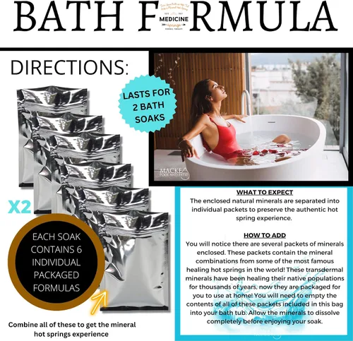 Miniatura 4 de Remoje de baño de las Bahamas (2 remojos por bolsa) Remoje en aguas termales de todo el mundo con Medicine Springs Sal del mar Muerto para remojar