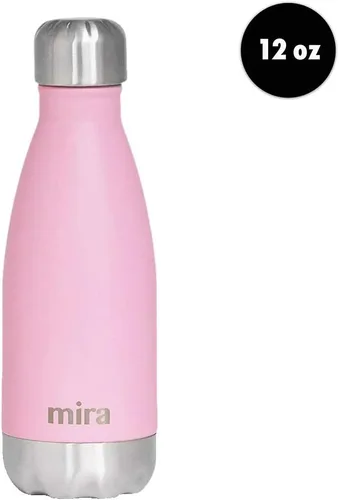 Miniatura 2 de MIRA Botella de agua aislada de 12 onzas – Termo delgado de acero inoxidable en forma de cola – Frasco caliente y frío de doble pared