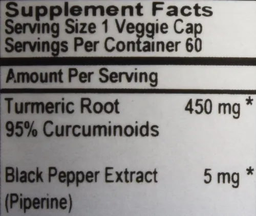 Miniatura 10 de Pure Mountain Botanicals Curcumina de cúrcuma con pimienta negra - 450 mg - 95% curcuminoides - 5 mg de piperina - 60 cápsulas Kosher veganas