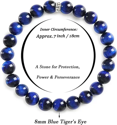 Miniatura 2 de BONNY BOXX Pulsera de piedras semipreciosas de 0.150.230.315 pulgadas (460.315 in) para hombres y mujeres, joyería