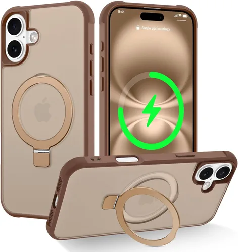 Miniatura 70 de CHAOFEnG Funda magnética compatible con iPhone 11 con soporte, prueba de caídas de grado militar, compatible con imán, anillo translúcido, parte