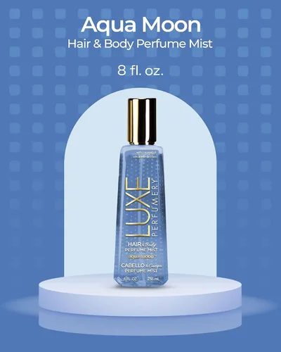 Miniatura 2 de Luxe Perfumery Aqua Moon - Perfume en bruma para el cabello y el cuerpo, almizcle floral afrutado con manzana verde, jazmín y fresia, aceite de coco