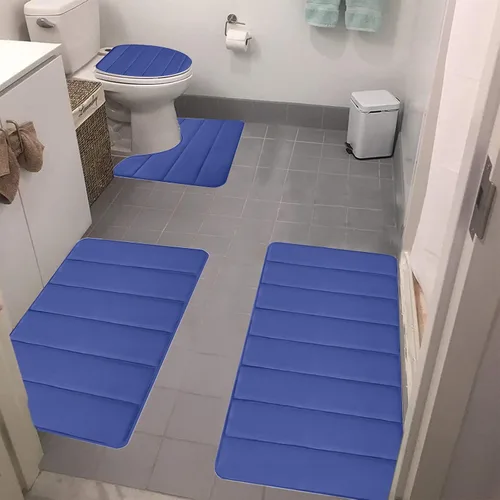Miniatura 10 de Bathroom Rugs for 3 Pieces, Memory Foam Bath Mat Set, Universal Toilet Mats, Soft Comfortable, Water Absorption, Non-Slip, Thick, Machine Washable