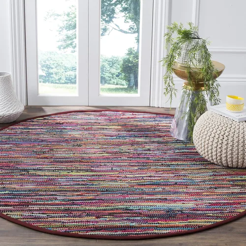 Miniatura 13 de SAFAVIEH Rag Rug Collection - Alfombra decorativa de 2 x 3 pies, color gris, hecha a mano, de algodón a rayas, ideal para zonas de alto tráfico