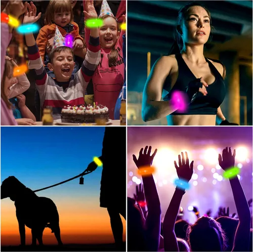 Miniatura 6 de Banda mágica personalizada pulsera personalizada brilla en la oscuridad Luz intermitente para conciertos Luces de funcionamiento