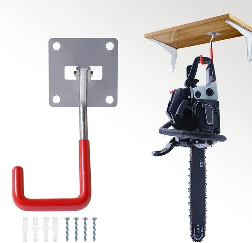 Ganchos de almacenamiento de pared ajustables de acero inoxidable con revestimiento antideslizante para motosierras, bicicletas, herramientas de