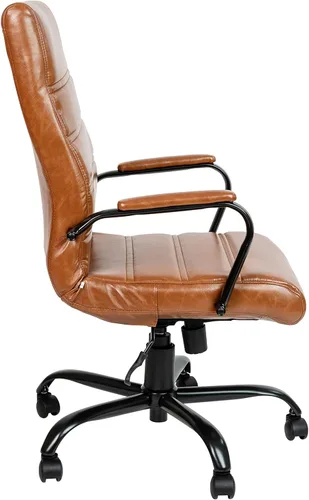 Miniatura 12 de Flash Furniture Whitney - Silla de escritorio giratoria de LeatherSoft con respaldo alto con asiento acolchado y reposabrazos, silla de oficina