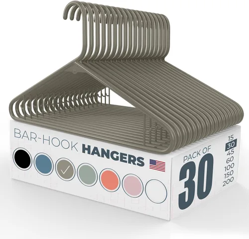 Miniatura 92 de Perchas de plástico paquete de 50 (60 unidades) – Fabricado en los Estados Unidos – Perchas de ropa estándar de capacidad de 6 libras con ganchos