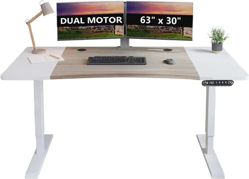 Miniatura 9 de BilBil - Escritorio eléctrico de pie de 48 x 24 pulgadas, de altura ajustable, para oficina en casa con 4 ajustes preestablecidos de memoria Roble