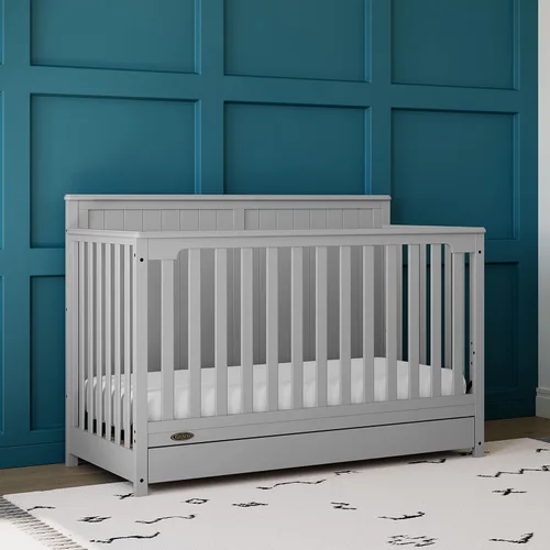 Miniatura 3 de Graco Hadley Cuna convertible 5 en 1 con cajón (Gris Guijarro) – Certificado GREENGUARD Gold, Combo de cuna con cajón, Cajón de almacenamiento