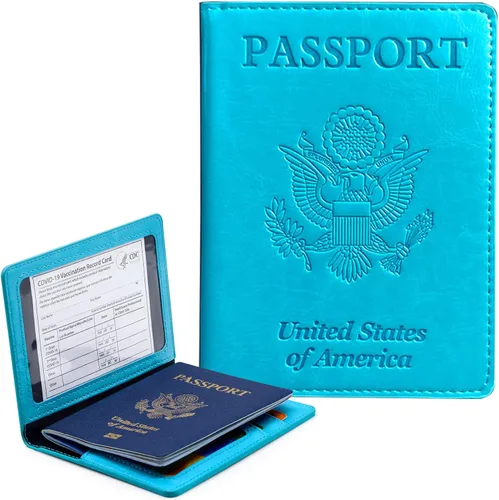 Miniatura 14 de Funda para pasaporte con bloqueo RFID de piel, tarjetero con ranura para tarjetas, accesorios de viaje, organizador de documentos, protector