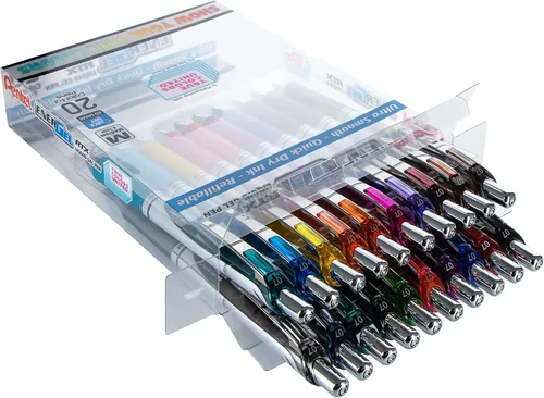 Miniatura 4 de Pentel EnerGel RTX True Colors United - Línea mediana de 0.028 in, 20 colores de tinta surtidos, paquete de 20 bolígrafos BL77PC20MTCU
