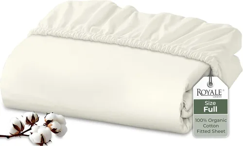 Miniatura 48 de Royale Linens Sábana bajera ajustable de algodón 100% orgánico - Tejido percal - Sábanas bajeras de bolsillo profundo súper suaves - Sábana elástica