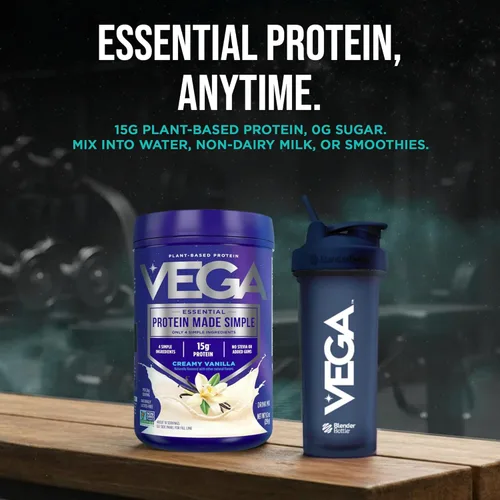 Miniatura 11 de Vega Proteína hecha simple, vainilla, sin estevia vegana a base de plantas en polvo, saludable, sin gluten, proteína de guisante para mujeres