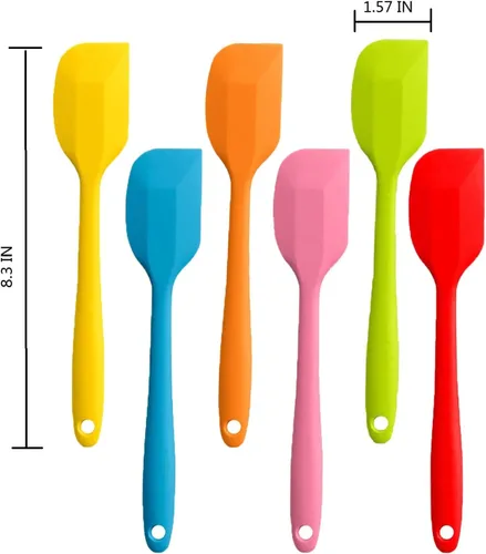 Miniatura 2 de 8 Piezas Espátulas de Silicona, 8.5 pulgadas Antiadherentes con Núcleo de Acero Inoxidable, Resistentes al Calor-500℉, Grado Alimenticio Aptas