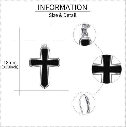 Miniatura 5 de Aretes de cruz de plata de ley 925 con cruz colgantes, regalos para mujer