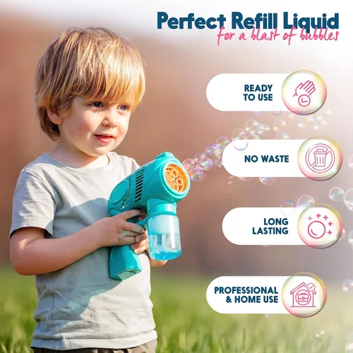 Miniatura 4 de Solución de burbujas prémium de 169 onzas – Líquido de burbujas no tóxico, listo para usar para niños y adultos, recarga de larga duración
