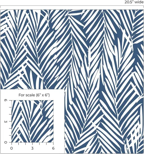 Miniatura 9 de NextWall Stacy Garcia Home Mod Palm Peel and Stick Papel pintado (azul costero)