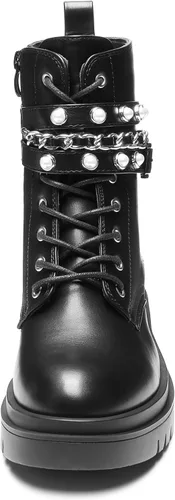 Miniatura 4 de DREAM PAIRS Botas de combate de plataforma de moda para mujer, con cordones, suela gótica, botines al tobillo