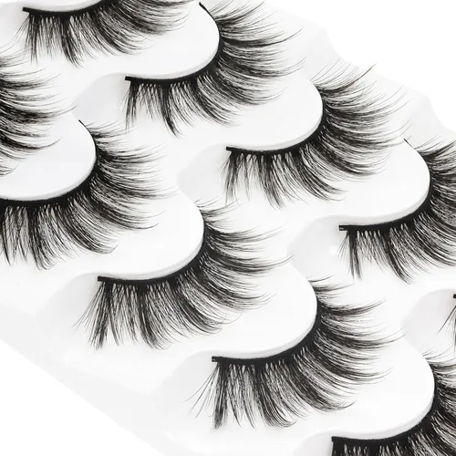 Miniatura 160 de Veleasha Pestañas postizas de manga puntiagudas, 100% hechas a mano, aspecto natural, pestañas postizas ligeras con banda transparente suave