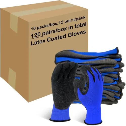 Miniatura 13 de Evridwear Guantes de trabajo de seguridad con recubrimiento de goma de látex arrugado aplicado a mano para hombres y mujeres, uso general múltiple