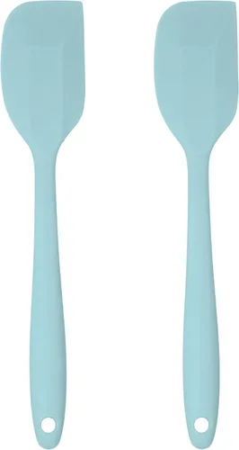 Miniatura 7 de Juego de 4 utensilios de silicona – Espátula de goma, cepillo de repostería, espátula ranurada y paleta de arroz – Juego completo resistente al Rosa