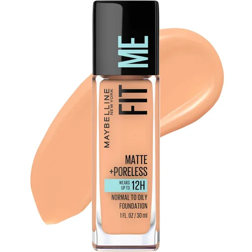 Miniatura 75 de Maybelline New York Fit Me Matte + Poreless Base Líquida, Formato de Bolsa, 220 Natural Beige, 1.3 onzas 220 Beige natural