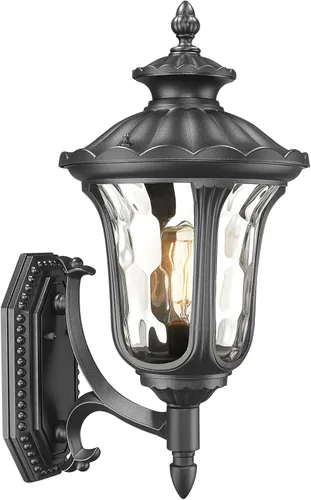 Miniatura 14 de Lámparas de pared para exteriores, faroles de pared exterior impermeables con vidrio ondulado Waer, apliques exteriores, luces de porche delantero