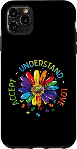 Miniatura 11 de Funda para iPhone 11 con diseño de flores ASD y arcoíris para concienciación sobre el autismo