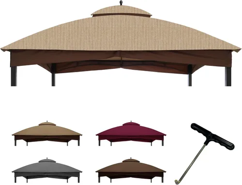 Miniatura 8 de Coastshade - Cubierta de repuesto para cenador de parrilla modelo #L-GG001PST-F, toldo de barbacoa de 8x5, solo para cenadores de parrilla (gris)