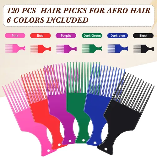 Miniatura 2 de Zhehao 120 piezas de peine de plástico para cabello de dientes anchos para peine afro suave, suministros de salón para mujeres y hombres, rizado