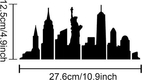 Miniatura 3 de MAYJOYDIY Plantilla de la ciudad de Nueva York de 11.7 x 8.3 pulgadas, plantillas de construcción de ciudad, estatua de la libertad, plantillas