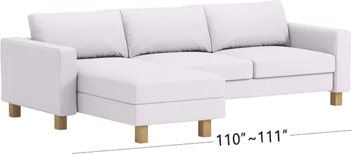 Miniatura 7 de Solo funda de sofá Karlstad de algodón denso de tres asientos y funda de diván de repuesto solo se adapta al sofá de esquina seccional IKEA