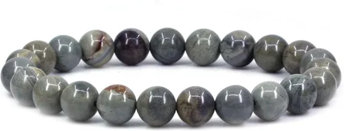 Miniatura 50 de Amandastone Pulsera elástica de cuentas redondas de 0.315 in con piedras preciosas naturales de 7 pulgadas