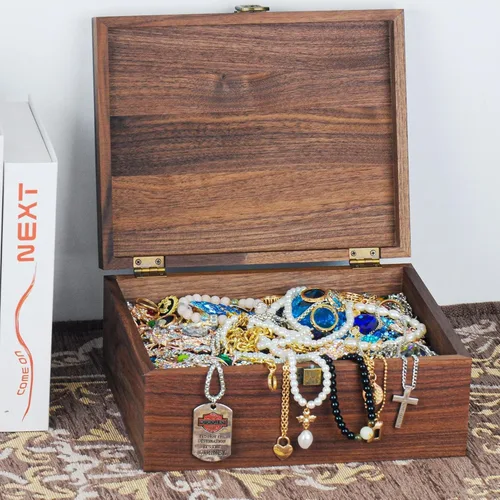 Miniatura 5 de EXISTING Caja de Memoria para Recuerdos, Caja de Recuerdos de Madera de Corazón Floral Cortada con Láser, Caja Grande de Almacenamiento de Madera