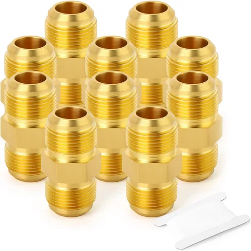 Miniatura 21 de GASHER Adaptador de codo de montaje de tubo de latón de 1/2 pulgada flare x 1/2 pulgada NPT macho Pipe