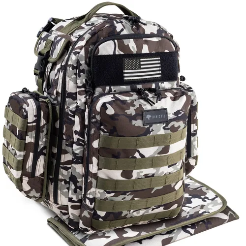 Miniatura 10 de Dinictis Mochila de pañales de 40 L para papá, bolsas de pañales de viaje para hombres, accesorios de bebé para papá, verde selva Verde