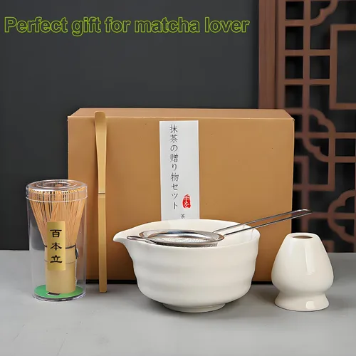 Miniatura 9 de Juego de batidor de matcha con cuenco matcha, batidor de bambú matcha, cuchara, tamizador, soporte para batidor de matcha, regalos únicos